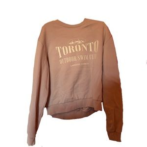 Women’s pastel pink H&M oversized crew neck sweater long sleeve size S